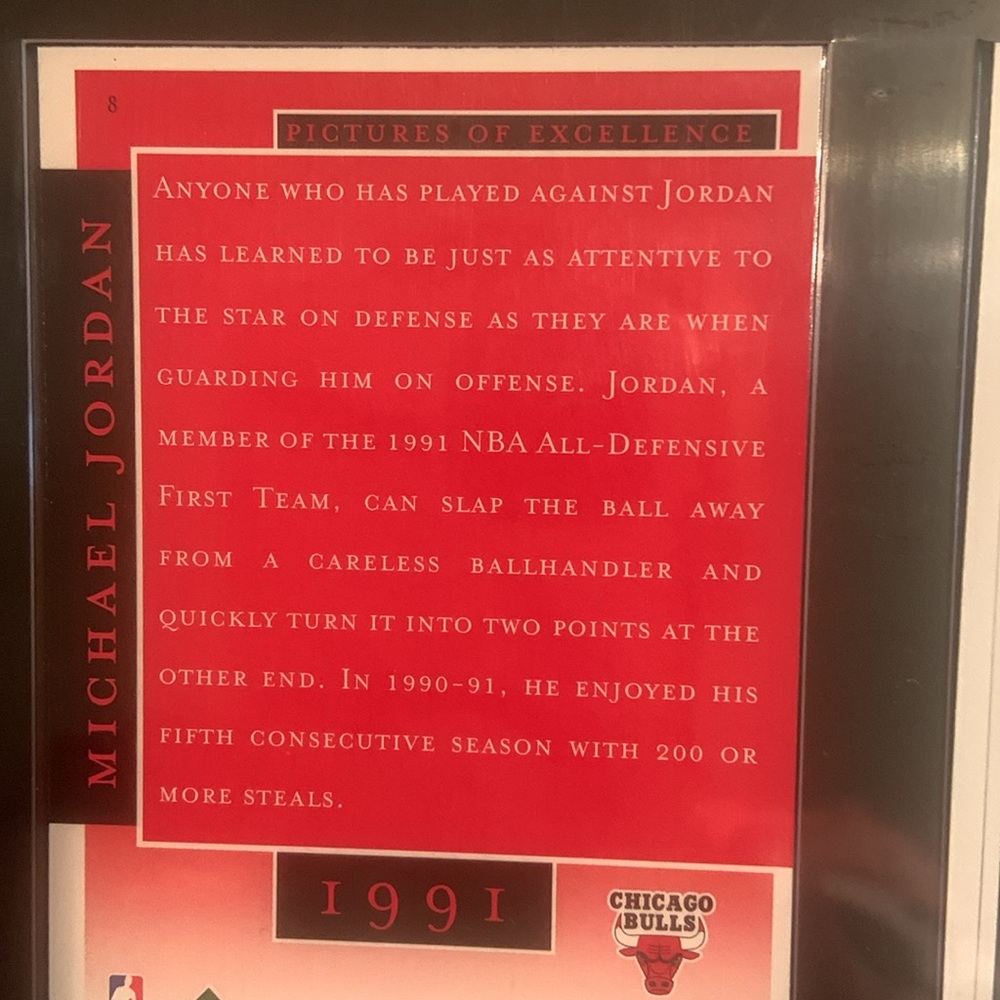 Michael Jordan 🏀 Timeline Card Display-Black & Gold Frame / Red Cards 1987-1994 - Picture 14 of 17